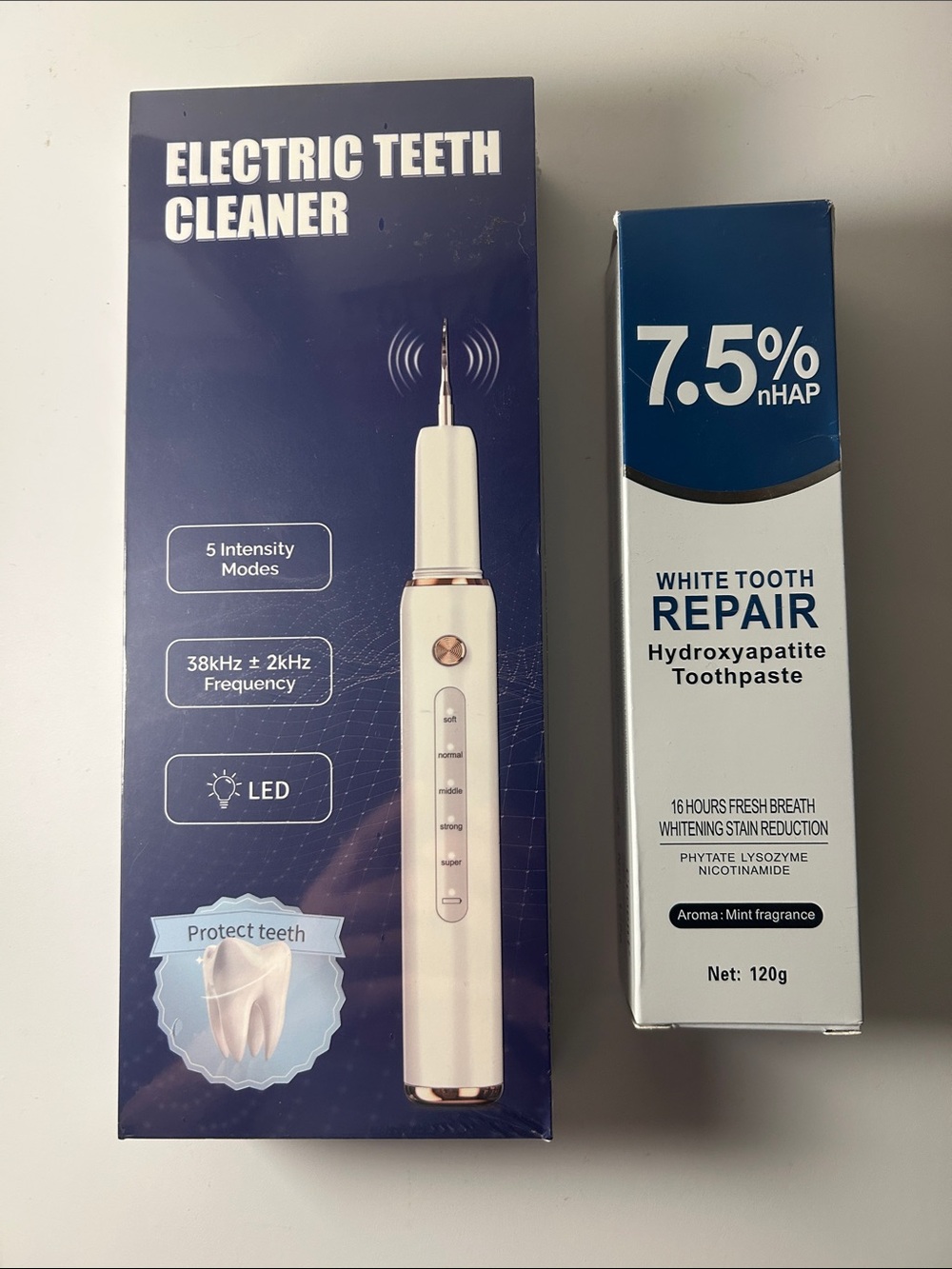 Electric Tooth Cleaner & Hydroxyapatite Toothpaste